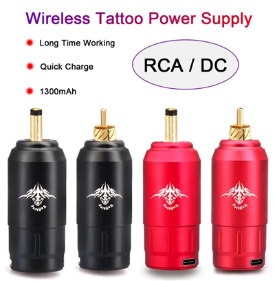 بطارية الوشم طويلة العمر 1300 مللي أمبير في الساعة، واجهة RCA/DC المحمولة